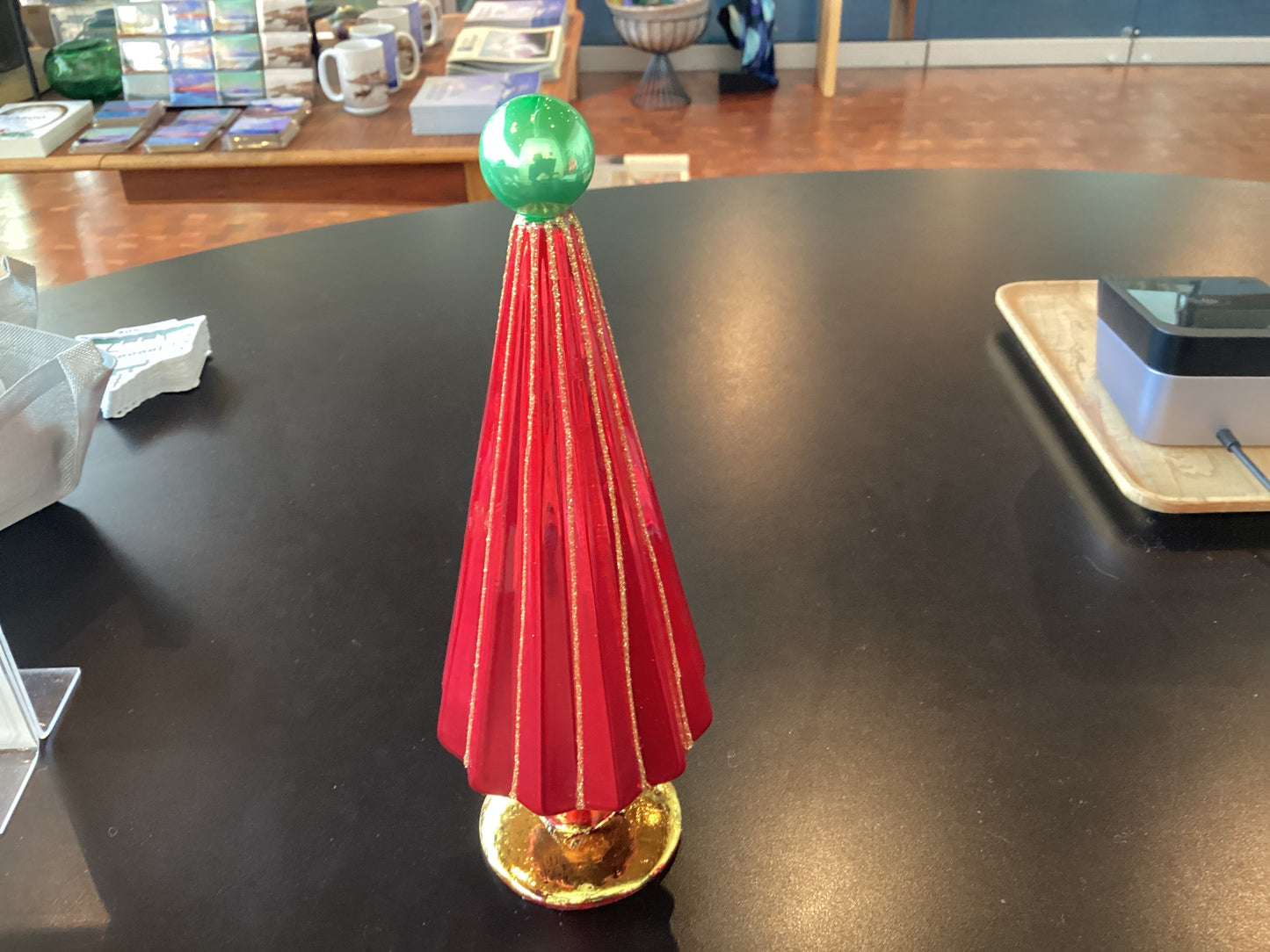 Small Red Pleated Christmas Tree