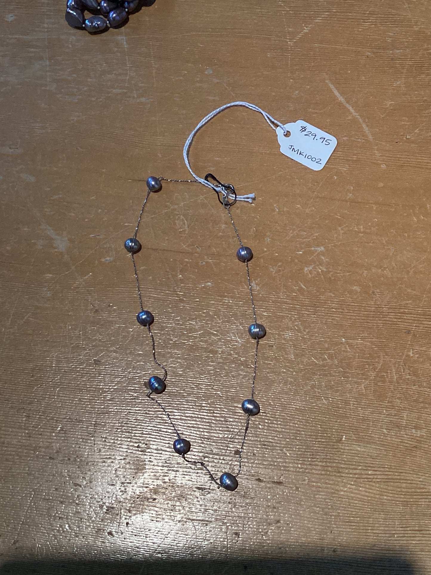 Grey Bubble Necklace on Silver Chain