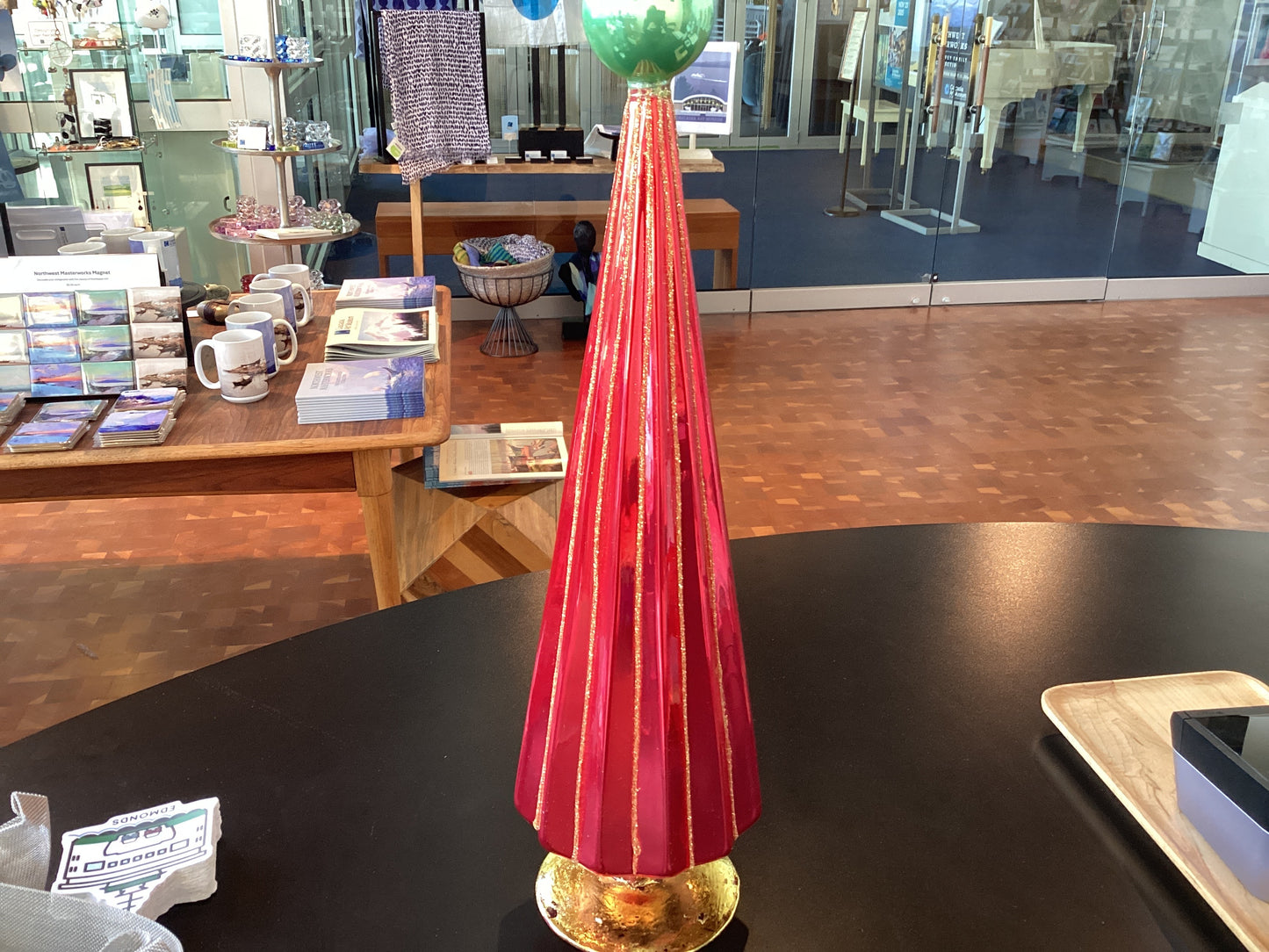 Large Red Pleated Christmas Tree