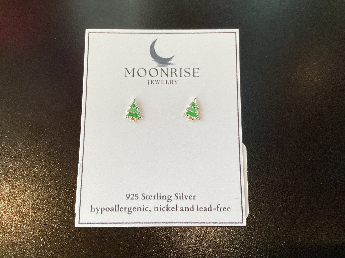 Tiny Green Tree Earrings E-121