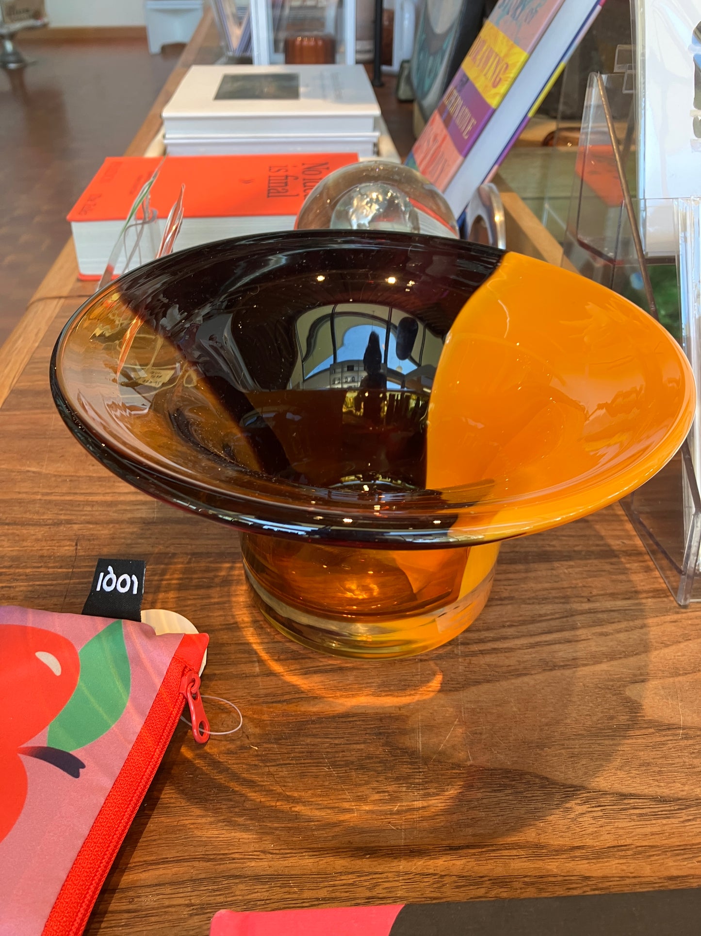 Orange Glass Decorative Bowl