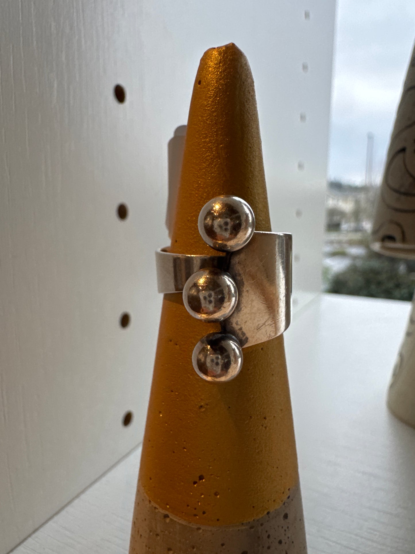 Sterling Silver Ring with three spheres