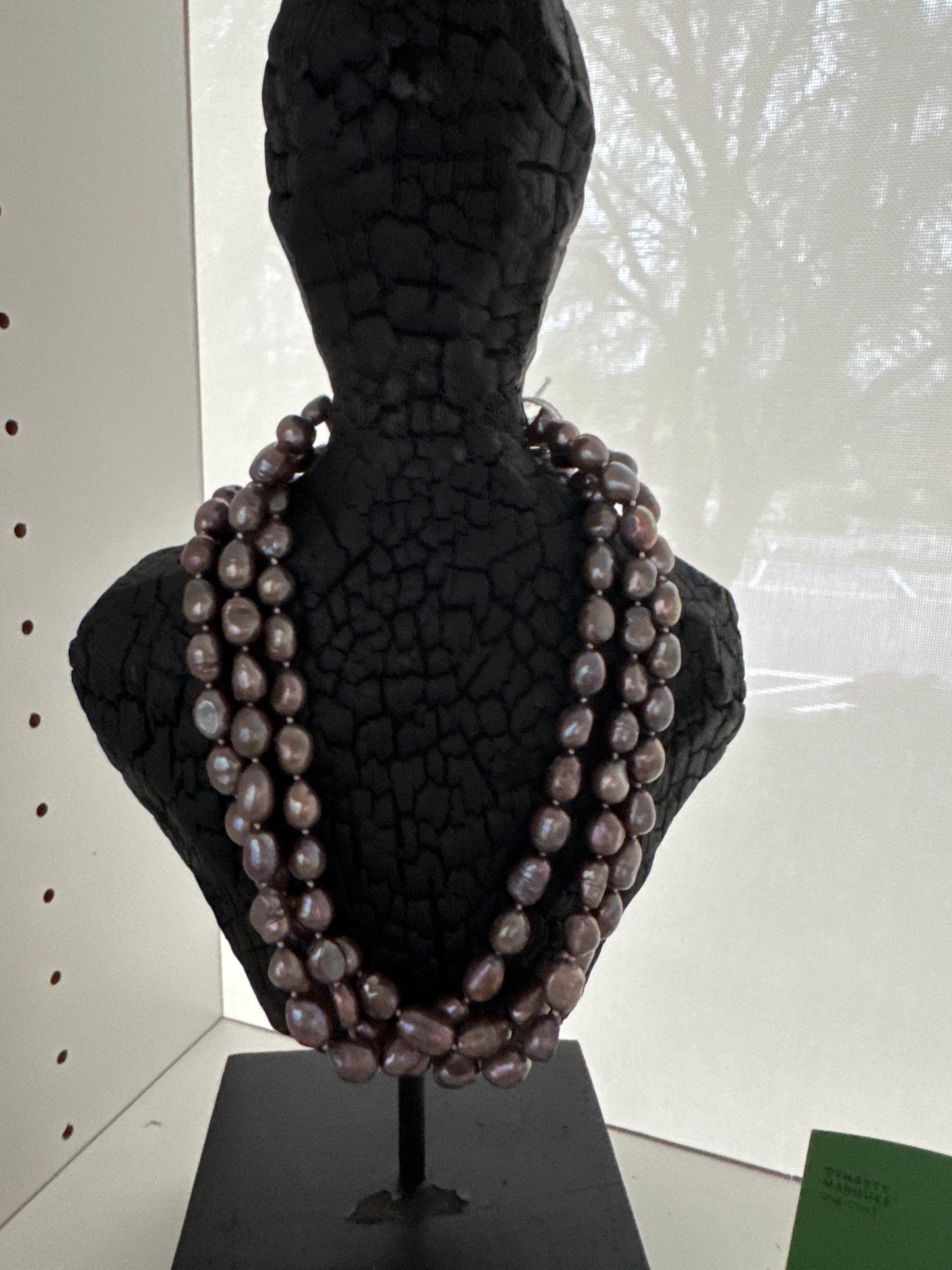 Triple Strand Grey Necklace