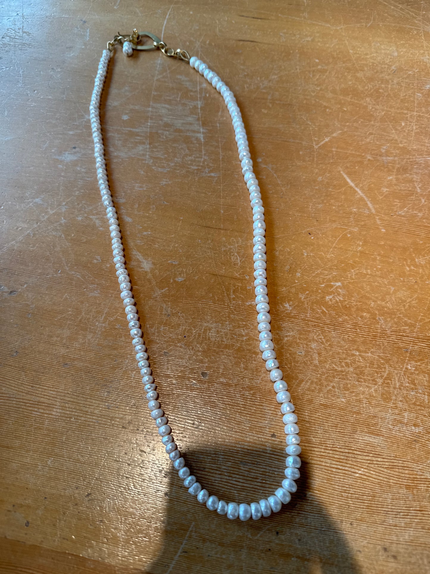 Pearl Necklace with Gold Filled Clasp