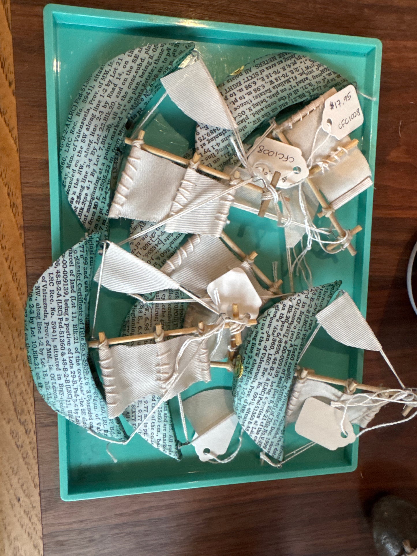 Paper Ship Ornament
